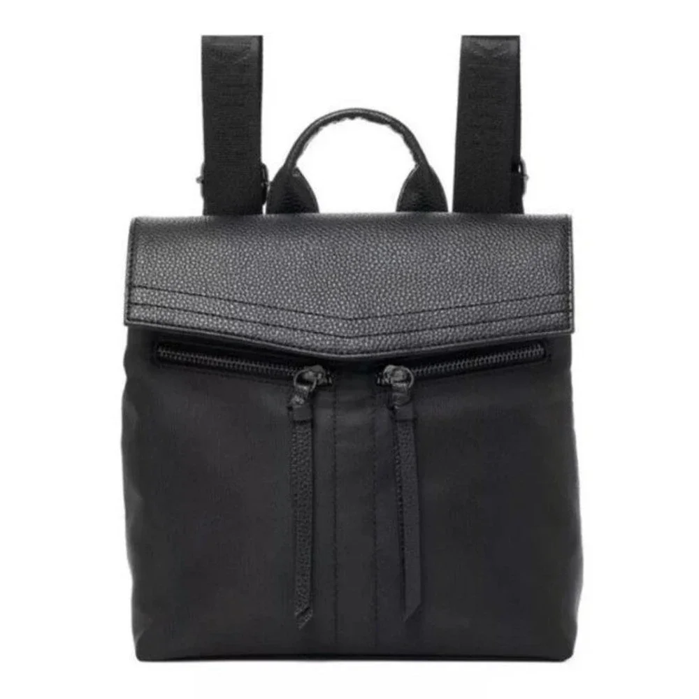 Botkier Women's Black Nylon Mini Backpack Flap Top‎ Travel Casual Bag